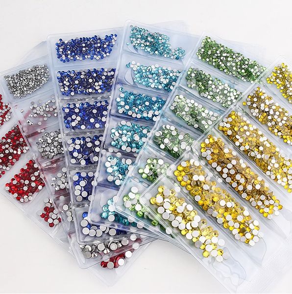 

wholesale price glass flat back mixed sizes 6 blanks non ix rhinestone craft art crystal nails rhinestones, Black