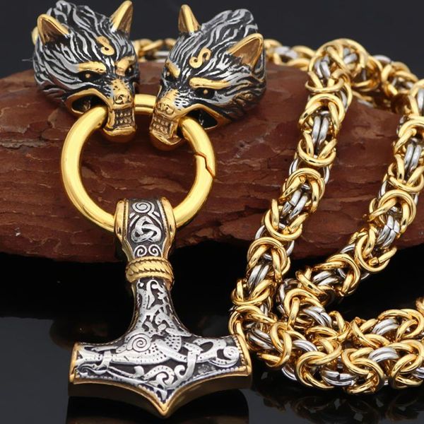 pendant necklaces nordic mythology viking odin wolf head hammer men's stainless steel metal necklace, Silver
pendant necklaces nordic mythology viking odin wolf head hammer men's stainless steel metal necklace, Silver