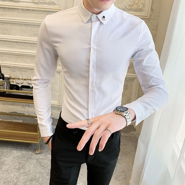 2021 new preto/branco/vermelho slido manga longa camisas casuais homens simples clube noturno/streetwear/formatura vestido blusa homme ajust, Black;brown
2021 new preto/branco/vermelho slido manga longa camisas casuais homens simples clube noturno/streetwear/formatura vestido blusa homme ajust, Black;brown
