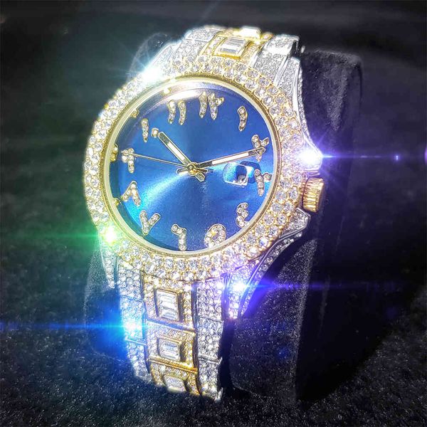 watches missfox blue dial luxury man watch iced out arabic digital round men fashion gold and silver men's blingbling, Slivery;brown 
watches missfox blue dial luxury man watch iced out arabic digital round men fashion gold and silver men's blingbling, Slivery;brown