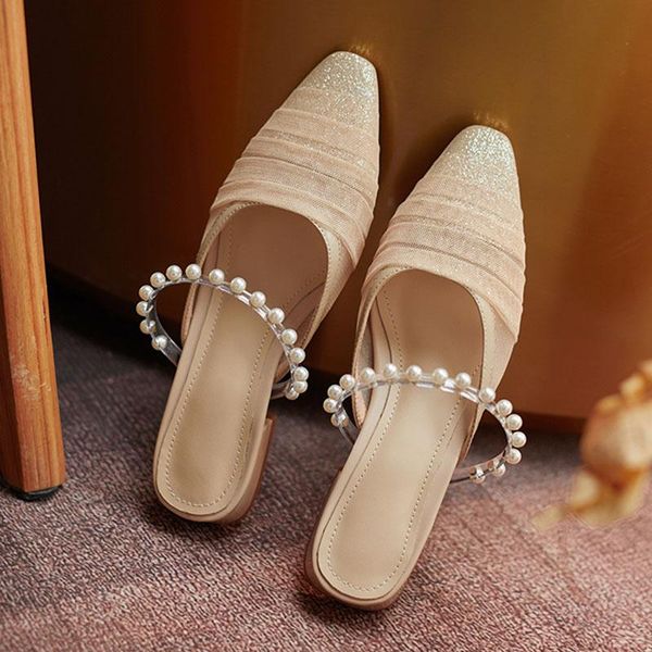 slippers pointed toe low women summer luxury slides square heel female shoes beige heeled sandals platform soft cover designer b, Black
slippers pointed toe low women summer luxury slides square heel female shoes beige heeled sandals platform soft cover designer b, Black