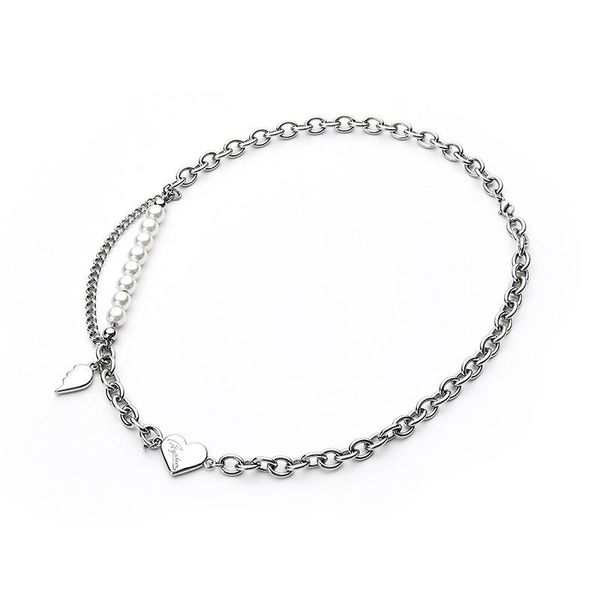 pendant necklaces potcet women's stainless steel pearl love titanium necklace geometric fashion hip hop personality party jewelry, Silver
pendant necklaces potcet women's stainless steel pearl love titanium necklace geometric fashion hip hop personality party jewelry, Silver