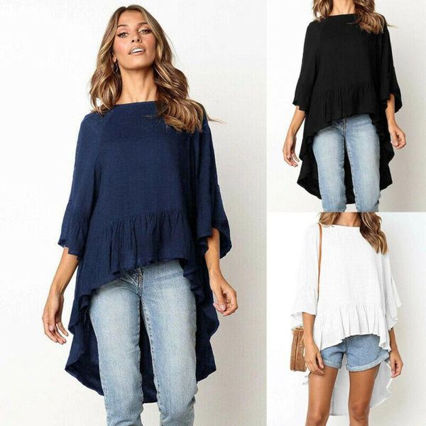 women's blouses & shirts irregular women boho solid long bell sleeve oversize blouse pullover loose baggy casual tunic jumper s-2xl, White
women's blouses & shirts irregular women boho solid long bell sleeve oversize blouse pullover loose baggy casual tunic jumper s-2xl, White
