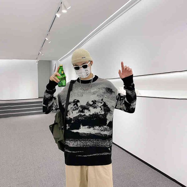 men's sweaters winter scenario of vintage sweater men's male or chinese neck fashions complete printed female casual harajuku clot, White;black
men's sweaters winter scenario of vintage sweater men's male or chinese neck fashions complete printed female casual harajuku clot, White;black