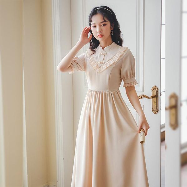 casual dresses summer short-sleeved literary vintage solid color dress women 2021 ruffled half-high collar chic single-breasted sweet, Black;gray
casual dresses summer short-sleeved literary vintage solid color dress women 2021 ruffled half-high collar chic single-breasted sweet, Black;gray