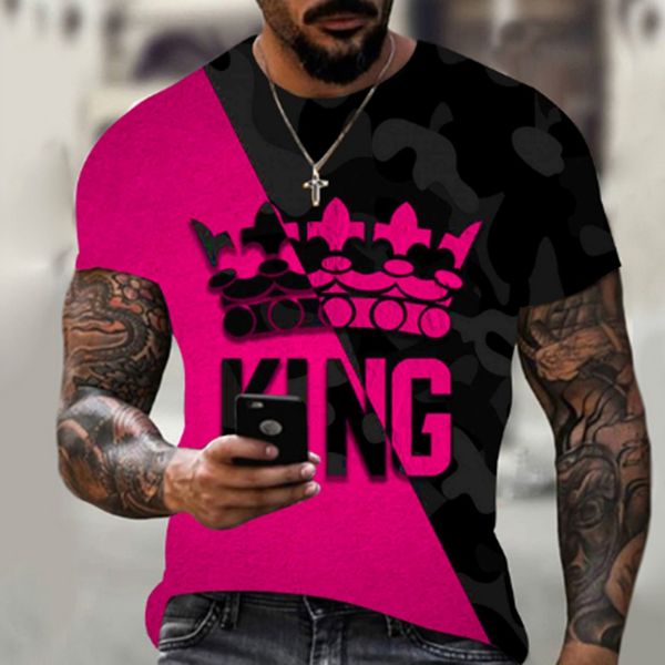new men's king crown 3d printing t-shirt fashion and handsome short-sleeved shirt casual sports plus size, White;black
new men's king crown 3d printing t-shirt fashion and handsome short-sleeved shirt casual sports plus size, White;black