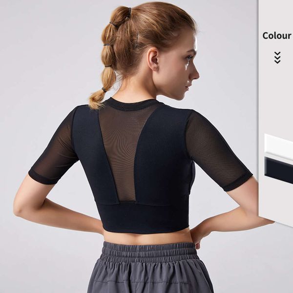 tight net pad red chest yoga women's dress with mesh running clothes fashion fitness sports short sleeve, Black;white
tight net pad red chest yoga women's dress with mesh running clothes fashion fitness sports short sleeve, Black;white