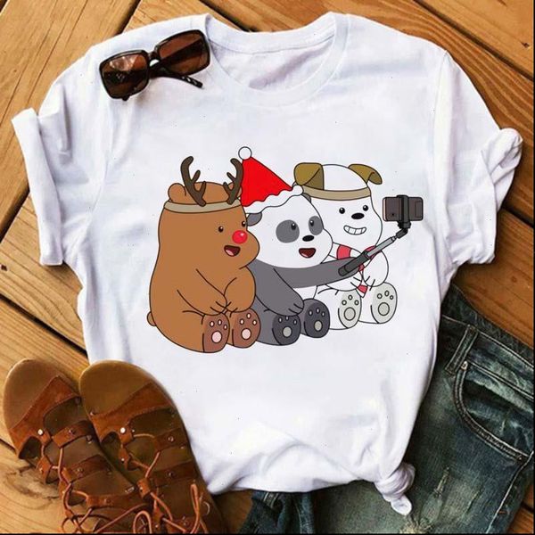 women bear tshirt cartoon graphic printed christmas shirts fashion short sleeves lady shirt women tees hipster female t shirt, White 
women bear tshirt cartoon graphic printed christmas shirts fashion short sleeves lady shirt women tees hipster female t shirt, White