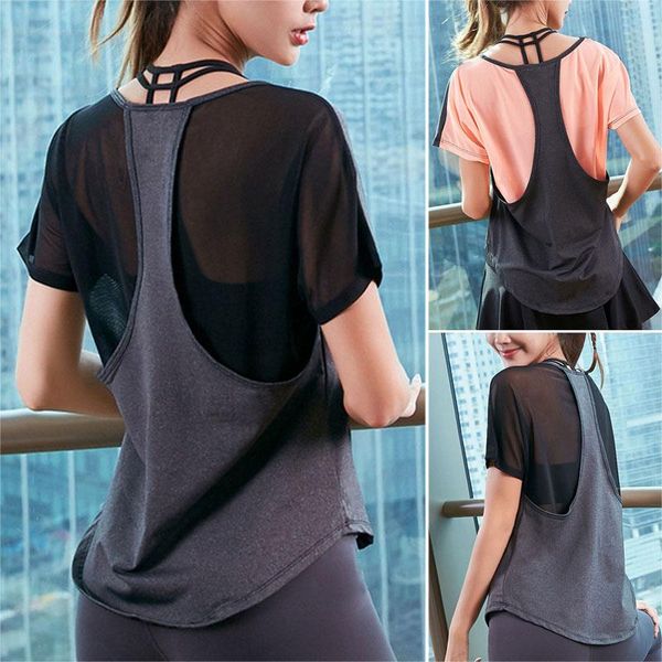 women loose yoga short sleeve t-shirt breathable mesh fake two pieces sportswear psen999, White;red
women loose yoga short sleeve t-shirt breathable mesh fake two pieces sportswear psen999, White;red