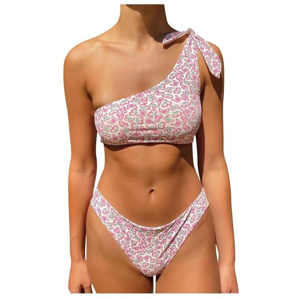 women's swimwear bikini print one-shoulder strap split swimsuit 2 pieces high waist push up tankini, White;black
women's swimwear bikini print one-shoulder strap split swimsuit 2 pieces high waist push up tankini, White;black