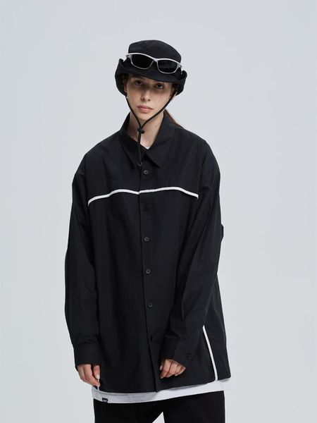 men's casual shirts xs-6xl 2021 men women's clothing fashion decorative line contrast versatile loose black shirt plus size costum, White;black
men's casual shirts xs-6xl 2021 men women's clothing fashion decorative line contrast versatile loose black shirt plus size costum, White;black
