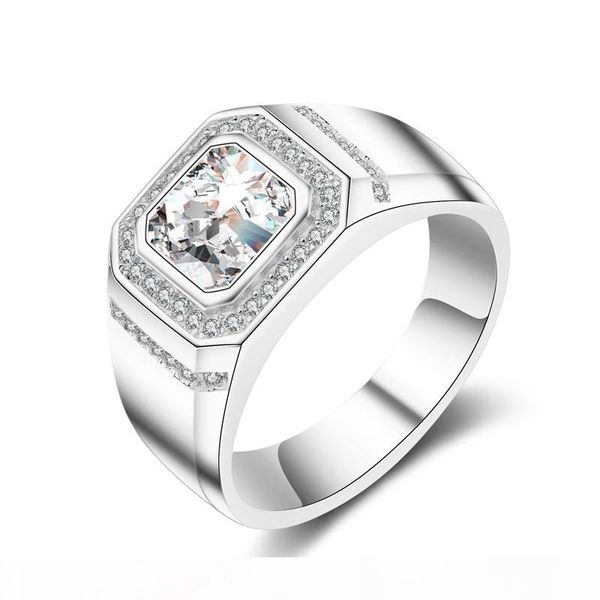 yhamni fashion 925 sterling silver ring 1 carat 6mm cz diamond for men wedding party gift fine jewelry mjz034, Slivery;golden
yhamni fashion 925 sterling silver ring 1 carat 6mm cz diamond for men wedding party gift fine jewelry mjz034, Slivery;golden