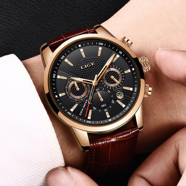 wristwatches lige 2021 fashion gift men watch leather chronograph analog quartz watches 30m waterproof sport relogio masculino, Slivery;brown
wristwatches lige 2021 fashion gift men watch leather chronograph analog quartz watches 30m waterproof sport relogio masculino, Slivery;brown