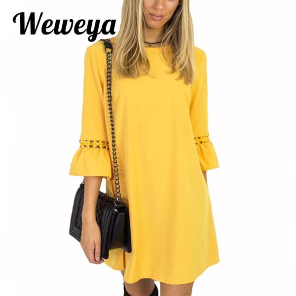casual dresses weweya summer lace patchwork dress women candy color o neck three quarter sleeve mini vestidos de festa, Black;gray
casual dresses weweya summer lace patchwork dress women candy color o neck three quarter sleeve mini vestidos de festa, Black;gray
