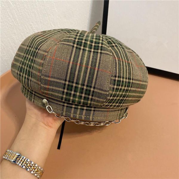 berets 202103-yy spring britain plaid academic style chain beret hat men women leisure painter, Blue;gray
berets 202103-yy spring britain plaid academic style chain beret hat men women leisure painter, Blue;gray