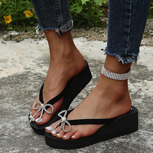 slippers women's wedges summer 2021 platform sandals plus size flip flops fashion woman rhinestone super light shoes, Black
slippers women's wedges summer 2021 platform sandals plus size flip flops fashion woman rhinestone super light shoes, Black