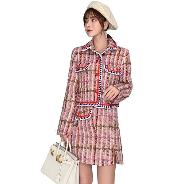two piece dress woolen 2 set women outfits tracksuit coarse tweed matching sets plaid cropped jacket coat + short skirt, White
two piece dress woolen 2 set women outfits tracksuit coarse tweed matching sets plaid cropped jacket coat + short skirt, White