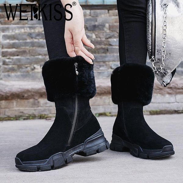 boots wetkiss fur snow women ankle zip round toe footwear plush warm female boot kid suede platform shoes woman 2021 winter, Black
boots wetkiss fur snow women ankle zip round toe footwear plush warm female boot kid suede platform shoes woman 2021 winter, Black