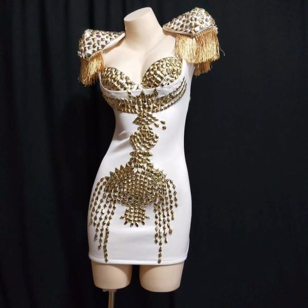 gold rhinestones tassel stretch white dress womens birthday celebrate dress nightclub stage prom party women singer dress, Black;red
gold rhinestones tassel stretch white dress womens birthday celebrate dress nightclub stage prom party women singer dress, Black;red