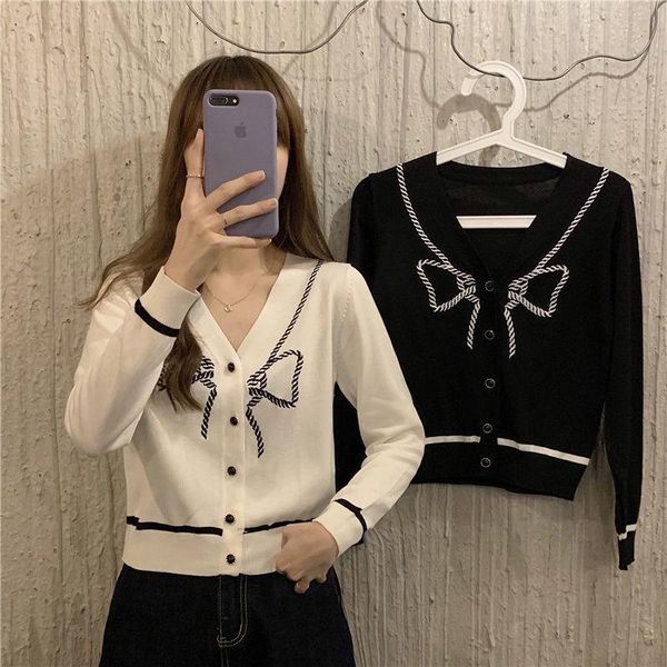 women's knits & tees spring autumn cardigan women bow full sleeve single-breasted fashionable korean office ladies casual knitwear swea, White
women's knits & tees spring autumn cardigan women bow full sleeve single-breasted fashionable korean office ladies casual knitwear swea, White