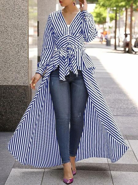 women's blouses & shirts 2021 spring autumn women blouse black strips v-neck long sleeve work office striped for business, White
women's blouses & shirts 2021 spring autumn women blouse black strips v-neck long sleeve work office striped for business, White