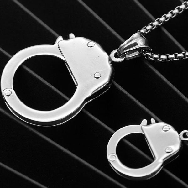 pendant necklaces necklace women stainless steel pendants fashion handcuffs hip hop jewelry neck for male accessories, Silver
pendant necklaces necklace women stainless steel pendants fashion handcuffs hip hop jewelry neck for male accessories, Silver