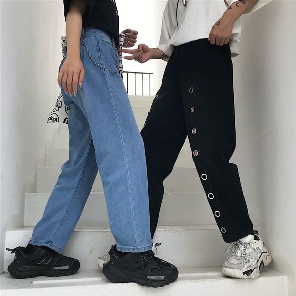 women's jeans women fashion washed hole ring straight trousers causal pockets demine pants loose zippers high waist wide leg, Blue
women's jeans women fashion washed hole ring straight trousers causal pockets demine pants loose zippers high waist wide leg, Blue