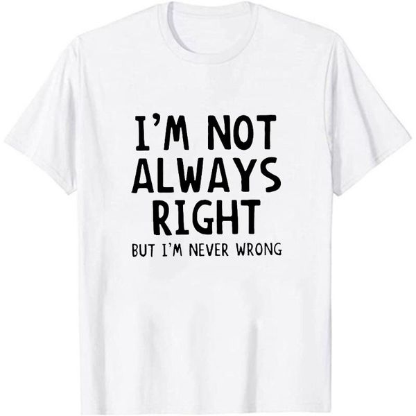 men's t-shirts fashion novetly casual t-shirt funny men i'm not always right but never wrong short sleeve male hip hop tees, White;black
men's t-shirts fashion novetly casual t-shirt funny men i'm not always right but never wrong short sleeve male hip hop tees, White;black