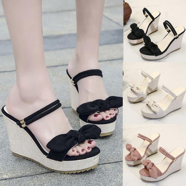 woman sandals summer shoes woman sandals fish mouth wedge wedding beach bow flip flops ladies shoes zapatos de mujer 4.4, Black
woman sandals summer shoes woman sandals fish mouth wedge wedding beach bow flip flops ladies shoes zapatos de mujer 4.4, Black