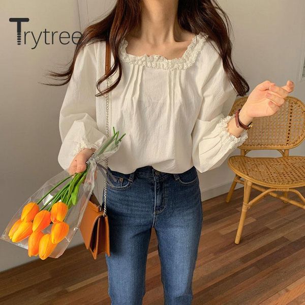 women's blouses & shirts trytree 2021 spring autumn women casual blouse square collar lace hollow out solid temperament all-purpose sty, White
women's blouses & shirts trytree 2021 spring autumn women casual blouse square collar lace hollow out solid temperament all-purpose sty, White