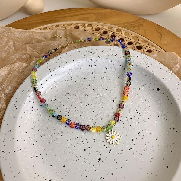 pendant necklaces origin summer colorful flower grass geometric beaded necklace for women gold color metallic beads jewellery, Silver
pendant necklaces origin summer colorful flower grass geometric beaded necklace for women gold color metallic beads jewellery, Silver
