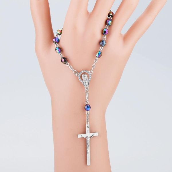 personality rosary with jesus cross pendant bracelet jewelry colorful crystal beads religious bangle for prayer, Golden;silver
personality rosary with jesus cross pendant bracelet jewelry colorful crystal beads religious bangle for prayer, Golden;silver