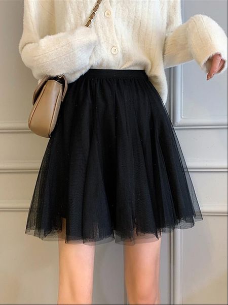 women skirts spring mini skirt korean mesh high elastic waiste solid black tulle clothing
women skirts spring mini skirt korean mesh high elastic waiste solid black tulle clothing