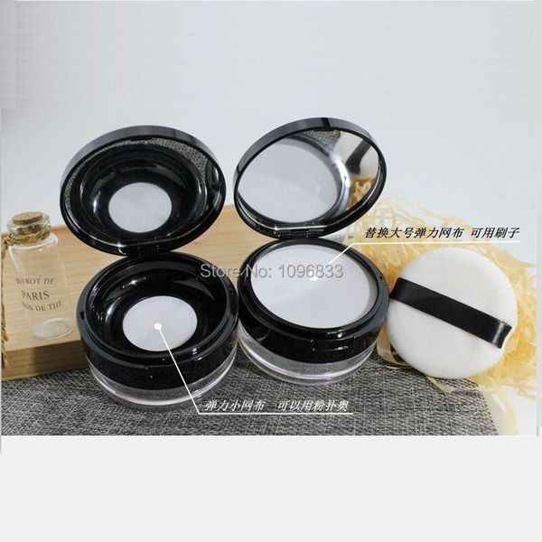 storage bottles & jars 15g loose powder container with elastic screen mesh net black flip cap sifter jar box mirror cosmetic case,10pcs/lot
storage bottles & jars 15g loose powder container with elastic screen mesh net black flip cap sifter jar box mirror cosmetic case,10pcs/lot