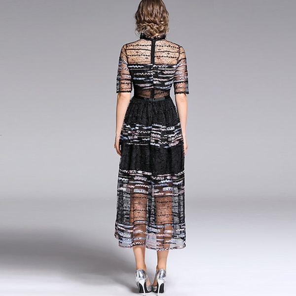 quality female summer short sleeve mesh party size elegant black dress midi bx5n, Black;gray
quality female summer short sleeve mesh party size elegant black dress midi bx5n, Black;gray