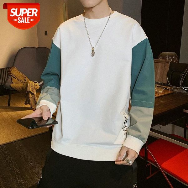 korean version of the trend color matching long-sleeved sweater men's plus fat size loose all-match t-shirt #cp17, Black
korean version of the trend color matching long-sleeved sweater men's plus fat size loose all-match t-shirt #cp17, Black