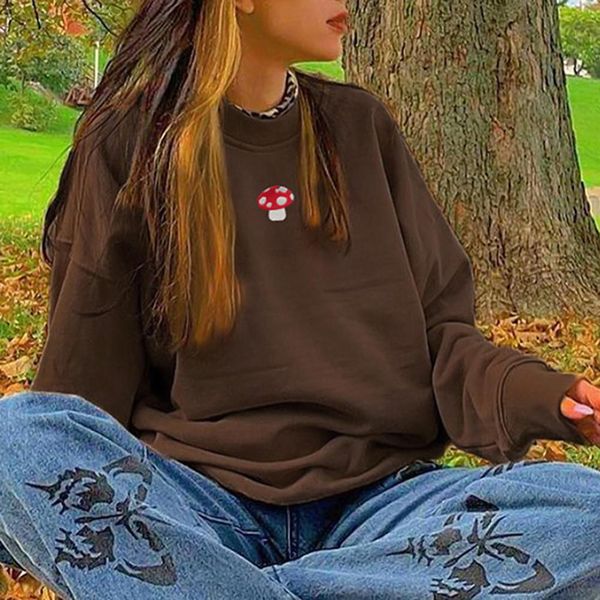 fashion hoodies women sweatshirts long sleeve round neck small mushroom embroidery hoodie sweatshirt streetwear women pullover, Gray
fashion hoodies women sweatshirts long sleeve round neck small mushroom embroidery hoodie sweatshirt streetwear women pullover, Gray
