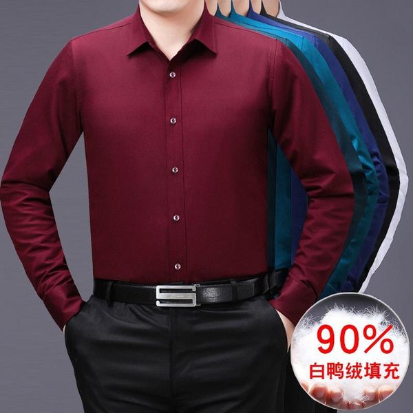 men's casual shirts brand long sleeved shirt middle aged business plus velvet thick mulberry silk down warm mens wtp1001, White;black
men's casual shirts brand long sleeved shirt middle aged business plus velvet thick mulberry silk down warm mens wtp1001, White;black