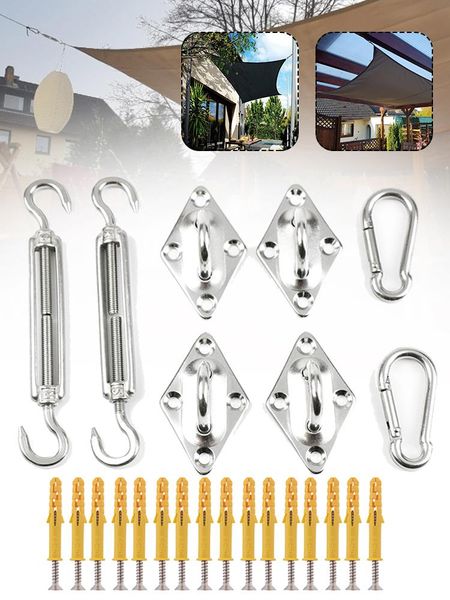 shade 18/24pcs fixing kit outdoor sun sail fitting patio garden awning canopy stainless steel hardware accessories
shade 18/24pcs fixing kit outdoor sun sail fitting patio garden awning canopy stainless steel hardware accessories