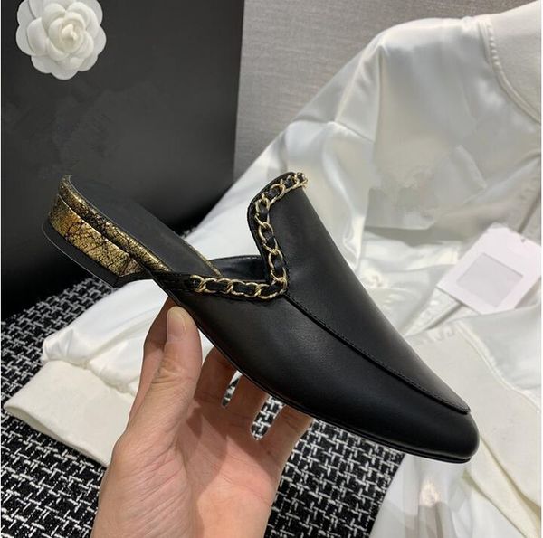 autumn winter women slippers fashion baotou muller shoes golden mental chain casual shoes women party dress loafers, Black
autumn winter women slippers fashion baotou muller shoes golden mental chain casual shoes women party dress loafers, Black