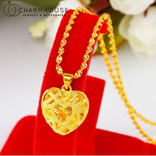 pendant necklaces 24k gold color charm for girl exquisite heart round & necklace twisted chain collier femme wedding jewelry, Silver
pendant necklaces 24k gold color charm for girl exquisite heart round & necklace twisted chain collier femme wedding jewelry, Silver