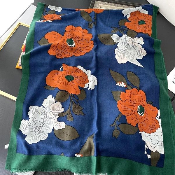 scarves women winter 100% wool scarf wraps peony print hit color ladies autumn shawl foulard thin type 200*75cm, Blue;gray
scarves women winter 100% wool scarf wraps peony print hit color ladies autumn shawl foulard thin type 200*75cm, Blue;gray