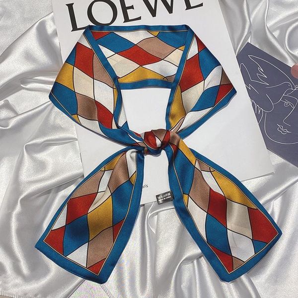scarves 2021 summer silk scarf square women shawls and wraps fashion office small hair neck hijabs foulard 6*98cm, Blue;gray
scarves 2021 summer silk scarf square women shawls and wraps fashion office small hair neck hijabs foulard 6*98cm, Blue;gray