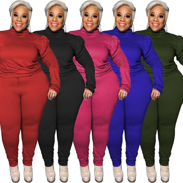 women's two piece pants plus size women casual sets solid color turtleneck full sleeve pullover high waist skinny autumn 2021 suits, White
women's two piece pants plus size women casual sets solid color turtleneck full sleeve pullover high waist skinny autumn 2021 suits, White