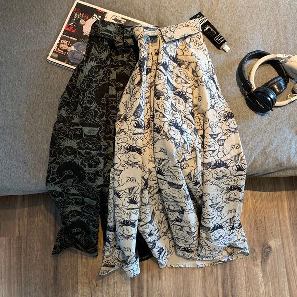 men's jackets hong kong style shirt graffiti cartoon long sleeve spring and autumn handsome loose trend coat, Black;brown
men's jackets hong kong style shirt graffiti cartoon long sleeve spring and autumn handsome loose trend coat, Black;brown