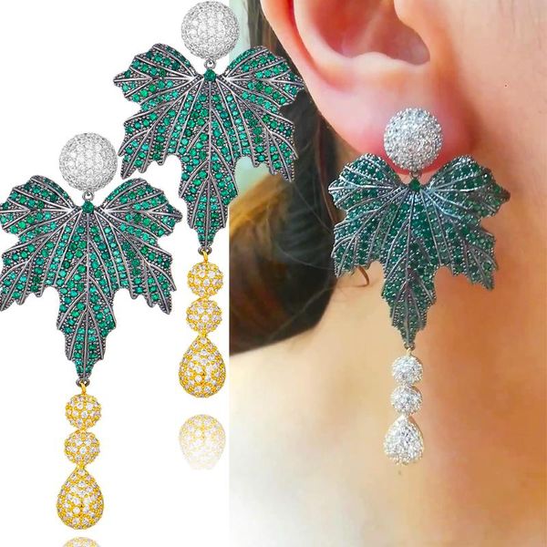 dangle & chandelier big green leaf shiny cz long pendant earrings jewelery for women fashion wedding daily jewelry, Silver
dangle & chandelier big green leaf shiny cz long pendant earrings jewelery for women fashion wedding daily jewelry, Silver