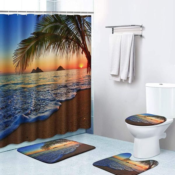 bath accessory set 4 piece shower curtain sets with 12 hooks landscape sunset non-slip rugs toilet lid cover and mat durable waterproof
bath accessory set 4 piece shower curtain sets with 12 hooks landscape sunset non-slip rugs toilet lid cover and mat durable waterproof