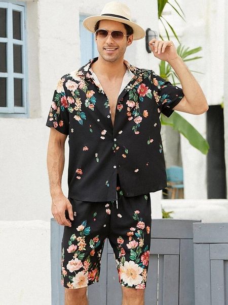 men's tracksuits hawaiian print lapel short sleeve shirt set fashion beach shorts daily two-piece s-3xl, Gray
men's tracksuits hawaiian print lapel short sleeve shirt set fashion beach shorts daily two-piece s-3xl, Gray