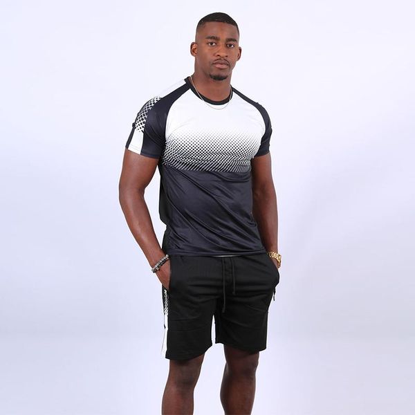 men's tracksuits printing tracksuit men casual fashion slim jogging running gym sports suit summer t-shirt shorts sets male, Gray
men's tracksuits printing tracksuit men casual fashion slim jogging running gym sports suit summer t-shirt shorts sets male, Gray