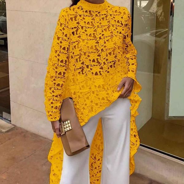 hollow out summer lace women shirt yellow chic beach asymmetric long shirts white blouses plus size xl
hollow out summer lace women shirt yellow chic beach asymmetric long shirts white blouses plus size xl